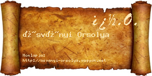 Ásványi Orsolya névjegykártya