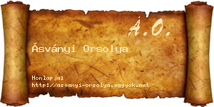 Ásványi Orsolya névjegykártya